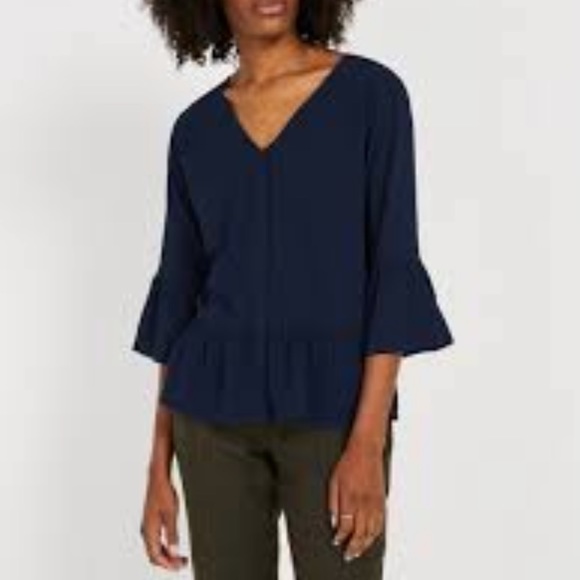 Frank and Oak, V-Neck Bell Sleeve Blouse - Picture 1 of 4